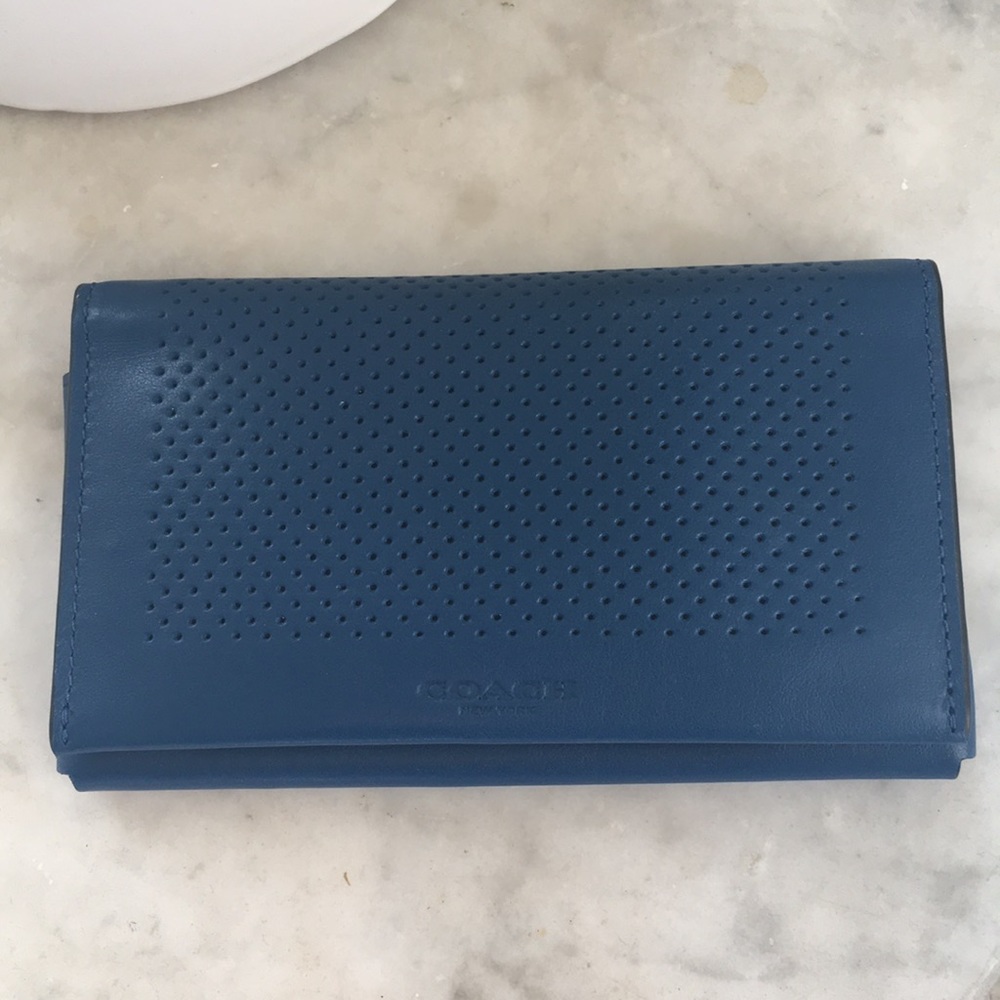 Sleek Coach blue iPhone 6 wallet case/checkbook.